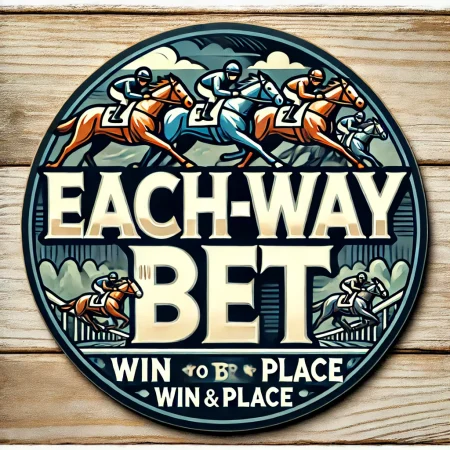 DALL·E 2024-10-11 13.14.20 – A clear and readable image prominently displaying the text ‘Each-Way Bet’ in a large, easy-to-read font. The image should feature a horse racing theme horse race today horses